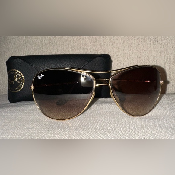 RAY BAN SUNGLASSES RB 3293 001/13 GOLD BROWN LENSES 63/13 AVIATOR metal !672 main image 5